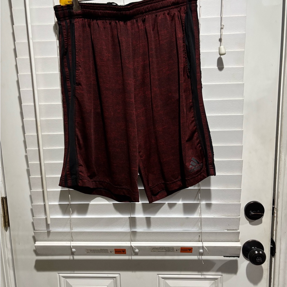 Adidas Red and Black Athletic Shorts